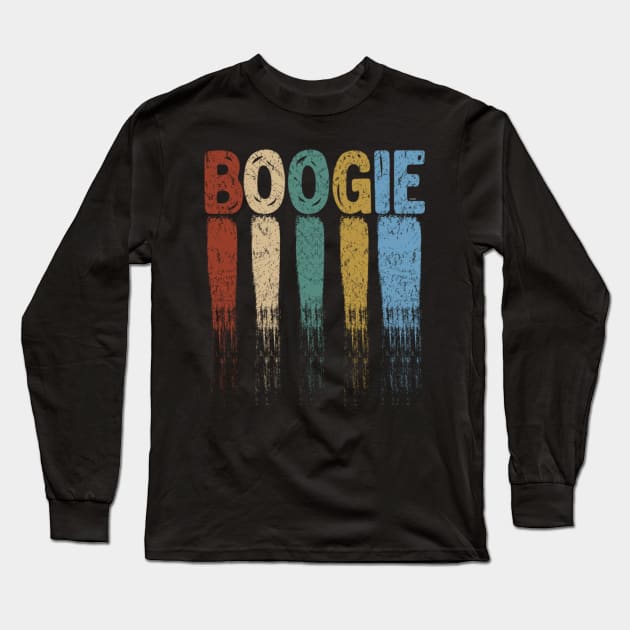 Boogie Music Music Lover Musician Retro Shirt Vintage Tees Long Sleeve T-Shirt by Yassmina